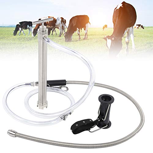 Duokon Alimentador de Fluido para Vacas, Dispositivo de rehidratación de Ganado, Herramientas de infusión de Medicina de Acero Inoxidable, Accesorio para Ganado
