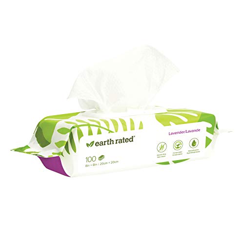 Earth Rated - Toallitas para perro y gato 100 unidades, esencia de lavanda