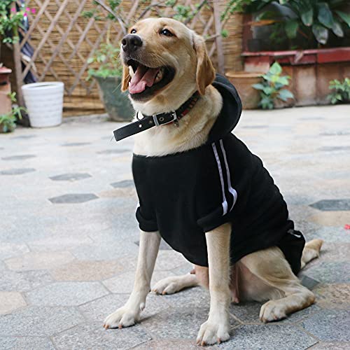 Eastlion Ropa Perro Grande,Cálido Sudadera con Capucha para Perros Algodón Suéter Chaqueta Abrigo Costume Pullover para Mascota Perro Gato (Negro,6XL)