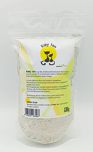 ECONANO GREEN PROJECT Kitty Ion – Neutralizador de olores – Desodorante – Desodorante – Desinfectante – para arenero (500 g)