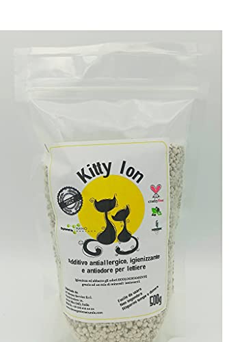 ECONANO GREEN PROJECT Kitty Ion – Neutralizador de olores – Desodorante – Desodorante – Desinfectante – para arenero (500 g)