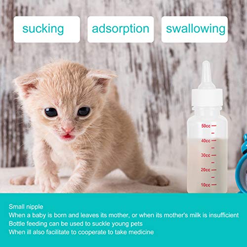 Eddwiin Biberón de alimentación de Animales-4 Set 3 unids/Set Biberón de alimentación de Leche para Perros y Gatos Cachorro Gatito Juego de Cuidado de enfermería para Animales recién Nacidos