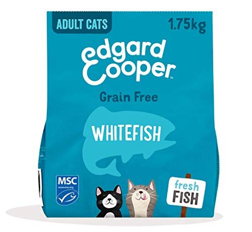 Edgard & Cooper Pienso para Gatos Adultos Esterilizados o Activos Comida Seca Natural Sin Cereales 300g Pescado Blanco Fresco MSC, Fácil de digerir, Alimentación Sana y Equilibrada, Proteína