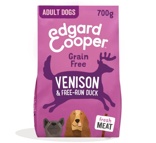 Edgard & Cooper Pienso Perros Adultos Comida Seca Natural Sin Cereales Hipoalergenico 700g Venado y Pato Fresco, Fácil de digerir, Alimentación Sana Sabrosa y equilibrada, Proteína