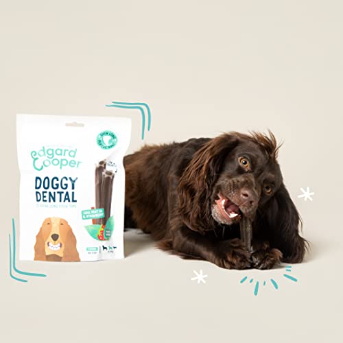 Edgard & Cooper Premios Higiene Dental Perros Medios 56 Barras Menta/Fresa, Cuidado Dental Diario bajo en calorías, Masticación Prolongada, Aliento Fresco