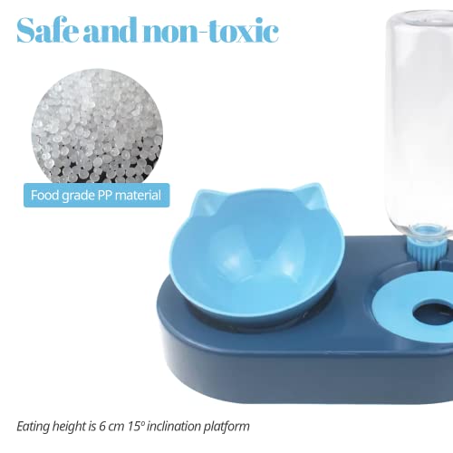Edipets, Comedero Gato, Bebedero Gatos, Capacidad 600 ml, Antiahogo, Antideslizante, Dispensador Comida Agua, Antigoteo, Accesorios (Azul)