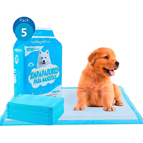 Edipets, Empapadores para Perros, 45x60 cm, (100 Unidades), Alfombrillas Higiénica Desechables para Mascotas, Toallitas de Entrenamiento y Adiestramiento, Absorbentes,Resistente a Prueba de Fugas