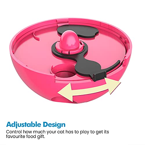 Edipets, Juguetes Interactivo para Gatos, Bola Dispensador, Alimentador de Comida, para Mascotas Pequeñas y Medianas (Rosa)