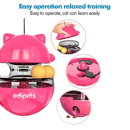 Edipets, Juguetes Interactivo para Gatos, Bola Dispensador, Alimentador de Comida, para Mascotas Pequeñas y Medianas (Rosa)