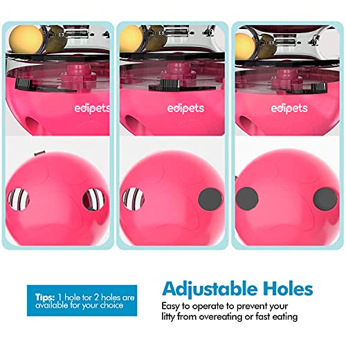 Edipets, Juguetes Interactivo para Gatos, Bola Dispensador, Alimentador de Comida, para Mascotas Pequeñas y Medianas (Rosa)