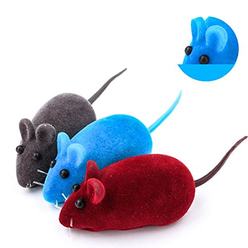 Eighty 8 piezas de juguetes para gatos ratones flocados divertidos juguetes para gatos interactivos chirriantes ratones gatitos juguetes ruidos encantador ratones falso ratón jugando juguetes al azar