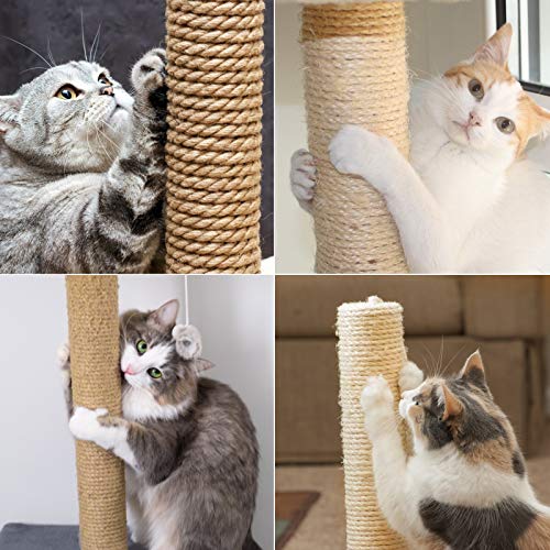 EKKONG Cuerda de sisal Natural,Sisal Cuerda Gatos,Cuerda para Gatos,Proteger los Juguetes de Garras de molienda de Gatos,Accesorio para Gatos,para Manualidades de Bricolaje (6mm (20Meter))