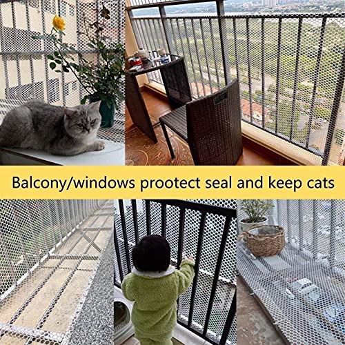 El Plastico Proteger La Rejilla De Malla Traje para Balcón, Red De Malla De Seguridad para Escalera Evitar Niño Gatos Ropa Cayendo, Enviar Ataduras De Cables (Color : White, Size : 50cmx100cm)