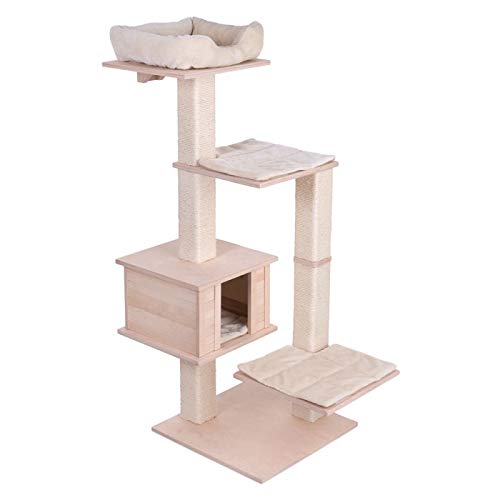 Elegante gato rascador árbol robusto inusual alto razas pesadas postes de sisal