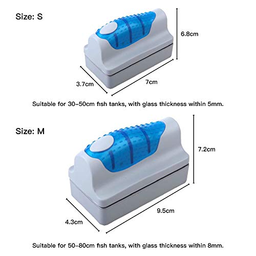 Elehui Fish Tank Cleaner Brush Flotante Acuario Magnético Tanque de Peces de Vidrio Algas Scrubber Cleaner Brush Herramientas Equipo de Limpieza Fish Tank Accesorios (M)