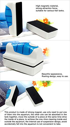 Elehui Fish Tank Cleaner Brush Flotante Acuario Magnético Tanque de Peces de Vidrio Algas Scrubber Cleaner Brush Herramientas Equipo de Limpieza Fish Tank Accesorios (M)