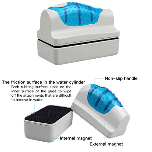 Elehui Fish Tank Cleaner Brush Flotante Acuario Magnético Tanque de Peces de Vidrio Algas Scrubber Cleaner Brush Herramientas Equipo de Limpieza Fish Tank Accesorios (M)