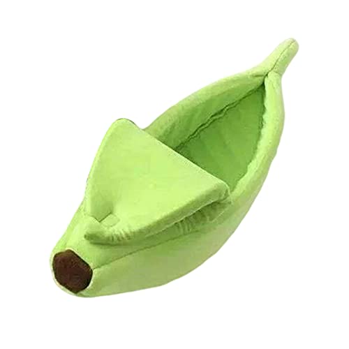 EliteMill Lindo cama para mascotas, forma de plátano, suave gato en forma de cama para mascotas adorable, cojín para dormir para mascotas nido suministros para gatos, gatitos, conejos, perros pequeños