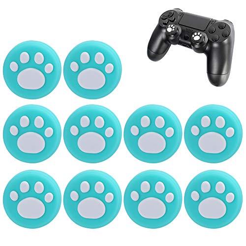 Entatial Cat Paw Joystick Cat Paw Rocker Cap Diseño Novedoso Pata de Gato Patrón Fuerte Resistencia Al Desgaste Niños para Switch Lite Home(Garras Blancas sobre Fondo Verde)