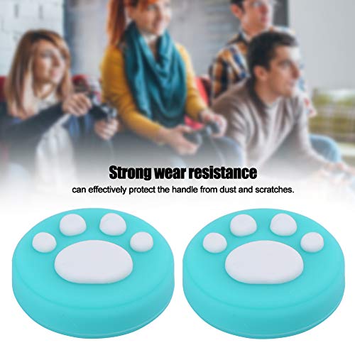 Entatial Cat Paw Joystick Cat Paw Rocker Cap Diseño Novedoso Pata de Gato Patrón Fuerte Resistencia Al Desgaste Niños para Switch Lite Home(Garras Blancas sobre Fondo Verde)