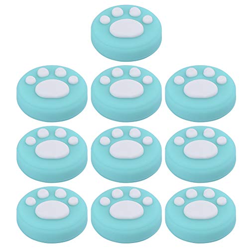 Entatial Cat Paw Joystick Cat Paw Rocker Cap Diseño Novedoso Pata de Gato Patrón Fuerte Resistencia Al Desgaste Niños para Switch Lite Home(Garras Blancas sobre Fondo Verde)
