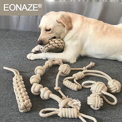 EONAZE Juguetes Perro Resistente,Juguetes para Masticar,Durable Masticable Cuerda Soledad Grupo de Juguete para Medianos/Cachorros/Perros pequeños (Grupo 15)
