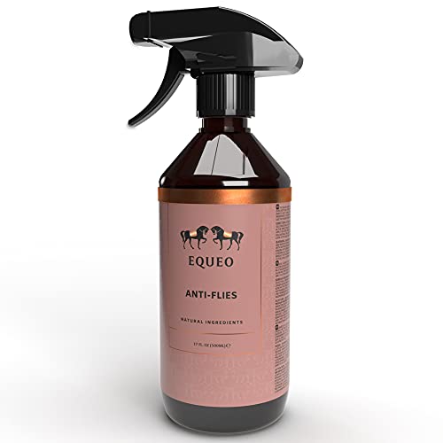 EQUEO Spray Repelente Moscas Caballos - Antimoscas para Caballos con Ingredientes Naturales - Anti Mosquitos Caballos con Efecto Hidratante y Duradero - Alternativa a Mosqueros para Caballos, 500ml