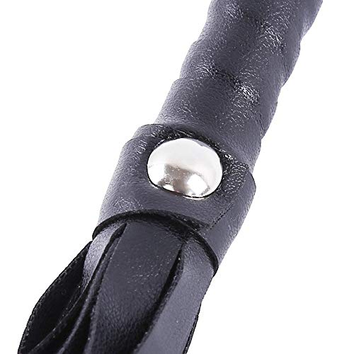 Equestrian Leather Whip Racing Horse Riding Crop Party Mano Negro Caballo Alta Calidad Pu Cuero Arnés Cosplay Fiesta Regalo Caballo Tejido a Mano Caballo Racing Látigo