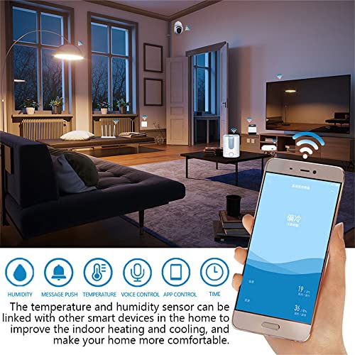 ERDAYE ZigBee Sensor inteligente de temperatura y humedad, termómetro higrómetro Monitor de temperatura y humedad para dormitorio, reptil de mascotas, invernadero, sótano