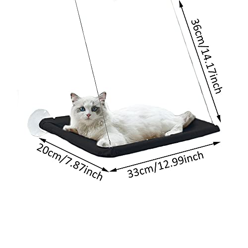 ERFGT Ventana De Gato Cama De Hamaca, Ventana De Gato, Ventana De Gato Cama, Cubierta Transpirable Ventosas, Asiento para Ventana De Gato, Cama Hamaca para Gato Estantes