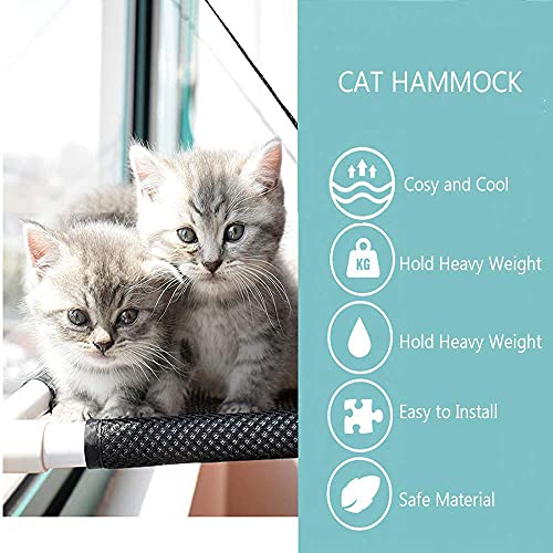 ERFGT Ventana De Gato Cama De Hamaca, Ventana De Gato, Ventana De Gato Cama, Cubierta Transpirable Ventosas, Asiento para Ventana De Gato, Cama Hamaca para Gato Estantes