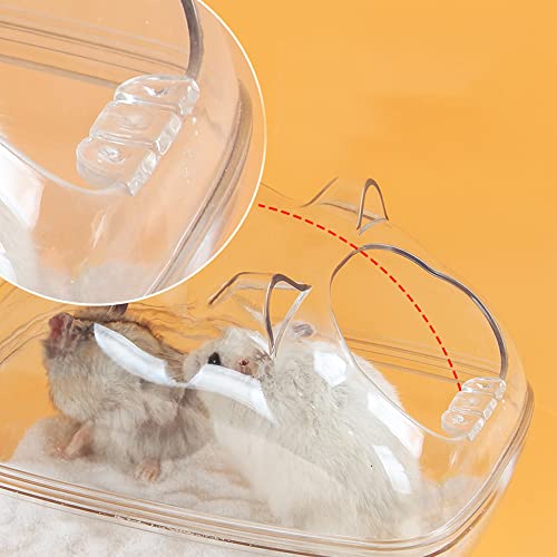 ERHUAN Inodoro Hamster, Hámster Pequeño Mascota Arena Baño, Eequeño Animal Plástico Hamster Baño, Baño del Hámster Mascotas para Mascotas Casa de Arena Sauna Aseo (Transparente)