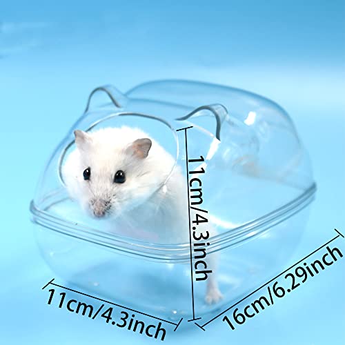 ERHUAN Inodoro Hamster, Hámster Pequeño Mascota Arena Baño, Eequeño Animal Plástico Hamster Baño, Baño del Hámster Mascotas para Mascotas Casa de Arena Sauna Aseo (Transparente)