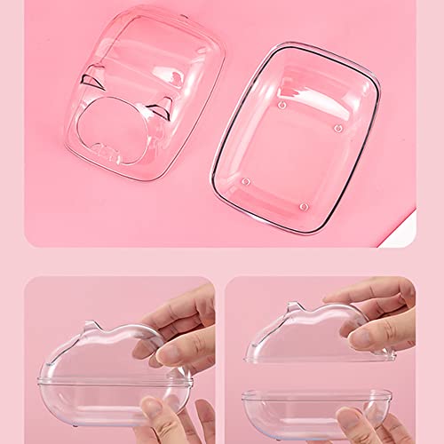 ERHUAN Inodoro Hamster, Hámster Pequeño Mascota Arena Baño, Eequeño Animal Plástico Hamster Baño, Baño del Hámster Mascotas para Mascotas Casa de Arena Sauna Aseo (Transparente)