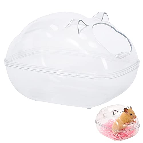 ERHUAN Inodoro Hamster, Hámster Pequeño Mascota Arena Baño, Eequeño Animal Plástico Hamster Baño, Baño del Hámster Mascotas para Mascotas Casa de Arena Sauna Aseo (Transparente)