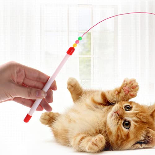 ERMIC 5 Piezas de Gato de Gato, Juguete de Gato de Gato, Juguete, Juguete de Gato Interactivo con súper Ventosa, reemplazos de Plumas de Ventosa, Gato, Primavera