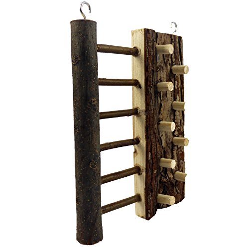 Escalera de Madera Natural para Escalada de Mascotas, Juguetes, Ratones, gerbillas, etc. 16 x 20 cm