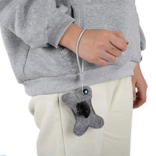 Esenlong Juego de soporte de bolsa de caca para perro, dispensador portátil de bolsas de caca con forma de dibujos animados de fieltro de tela de desechos para mascotas