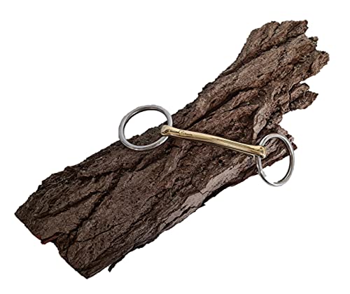 Esposita Bocada para equitación y conducción, barra dentada de latón, anillos de acero inoxidable, 8,0 cm