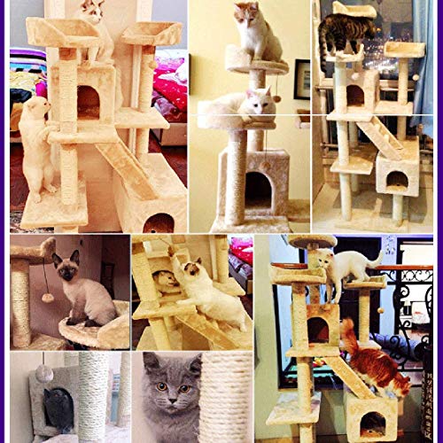 Estante Gato del árbol Camas de Animales domésticos del Gato Escalada una Villa Suministros de Salto Gato Grande Torre de Escalada Columna de Gato Columpio,Gris