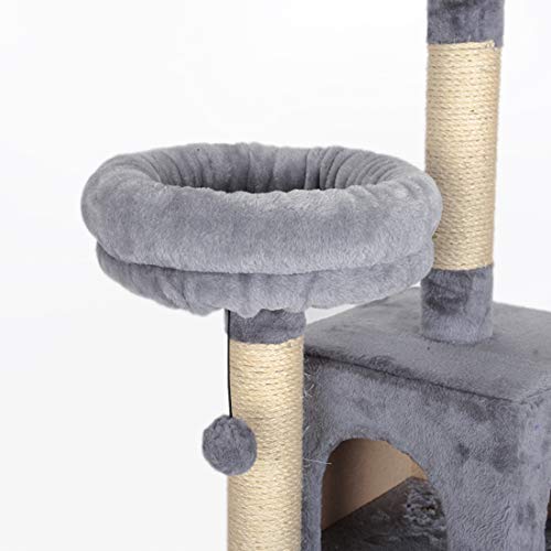 Estante Gato del árbol Camas de Animales domésticos del Gato Escalada una Villa Suministros de Salto Gato Grande Torre de Escalada Columna de Gato Columpio,Gris