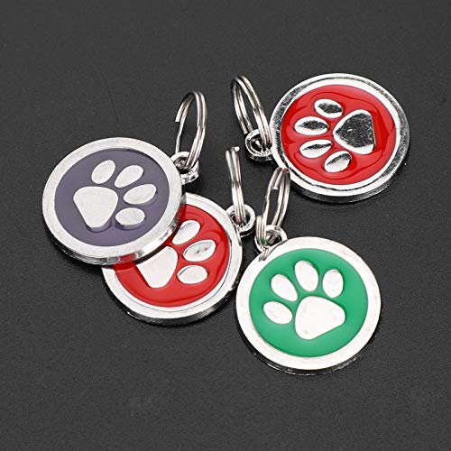 Etiqueta de identidad para mascotas, 10 piezas con estampado de pata de gato para perros y mascotas, etiqueta bonita, collar de identidad para huellas de mascotas, colgantes colgantes para (Huella)