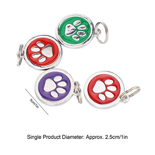 Etiqueta de identidad para mascotas, 10 piezas con estampado de pata de gato para perros y mascotas, etiqueta bonita, collar de identidad para huellas de mascotas, colgantes colgantes para (Huella)