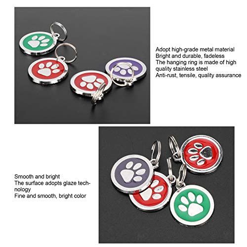 Etiqueta de identidad para mascotas, 10 piezas con estampado de pata de gato para perros y mascotas, etiqueta bonita, collar de identidad para huellas de mascotas, colgantes colgantes para (Huella)