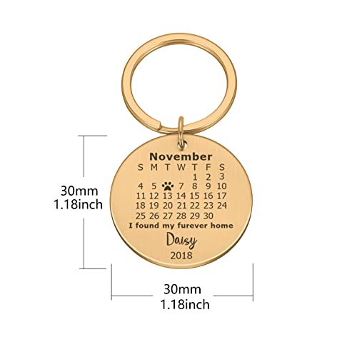 Etiquetas de calendario de cumpleaños de fecha especial para mascotas personalizables, placa de identificación de perro y gato con grabado de nombre de mascotas, encontré mi recuerdo de Furever
