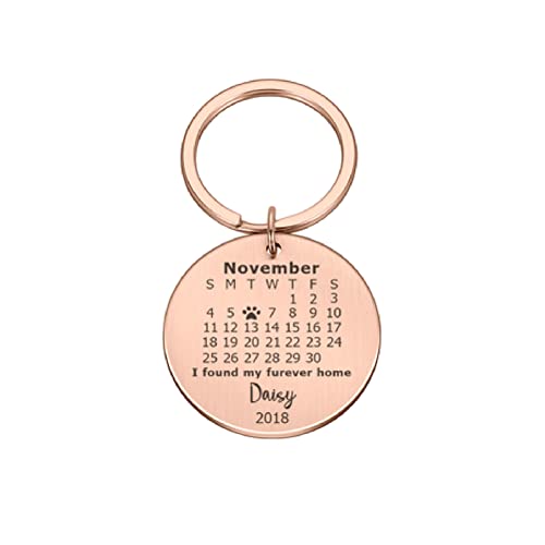 Etiquetas de calendario de cumpleaños de fecha especial para mascotas personalizables, placa de identificación de perro y gato con grabado de nombre de mascotas, encontré mi recuerdo de Furever