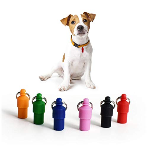 Etiquetas para identificación de mascotas, para gato, perro, cachorro, identificación, forma de cápsula, silencioso, sin ruido, impermeable, bala de identificación de perro