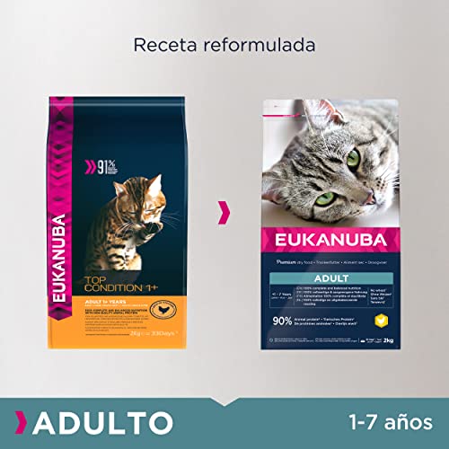 Eukanuba Alimento seco para gatos adultos, rica en pollo fresco, 2 kg