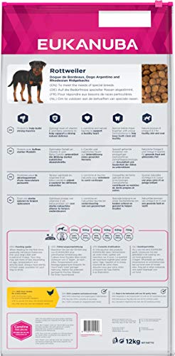 EUKANUBA Breed Specific Alimento seco para perros rottweiler adultos, alimento para perros óptimamente adaptado a la raza 12 kg