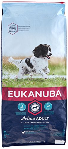EUKANUBA Raza Mediana Adulto Activo rico en pollo fresco [12 kg]